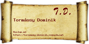 Tormássy Dominik névjegykártya